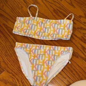 Kith girls Pastel Multicolor Logo-Print Bikini Set